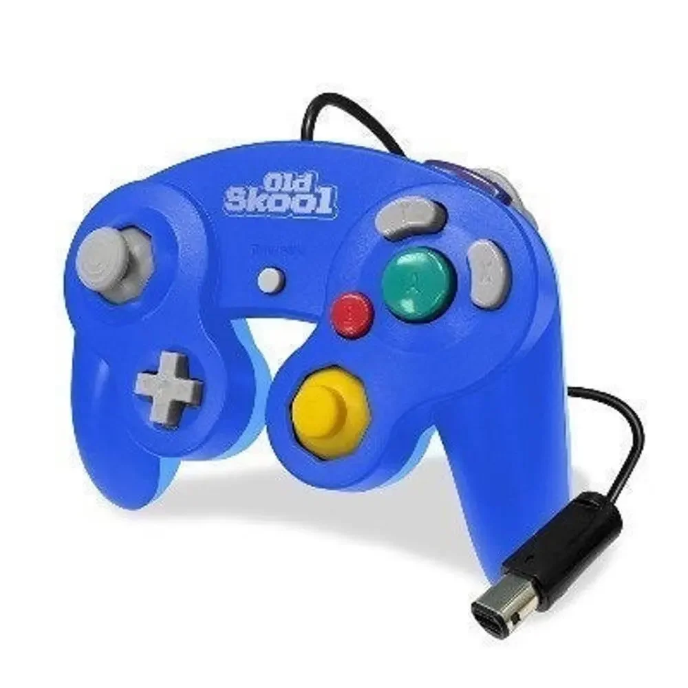 2 Gamecube Controllers - Blue & White (NEW) - Nintendo - Old Skool